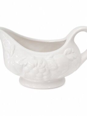 Tabletops Gallery Gravy Boat/Harvest Grape Embossed Ceramic